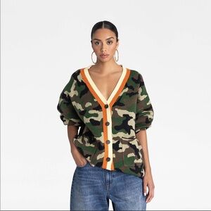 NWT KBB by KAHLANA Women's 'The Slouchy Cardigan' - Olive Camo L